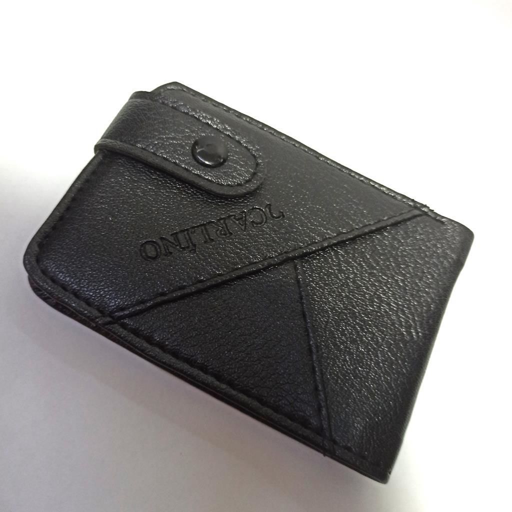 Suni Deri Yan Oval Patlı Dış Üçgen 20 Kartlık Kredi Kart Cüzdanı 10 CM X 8 CM