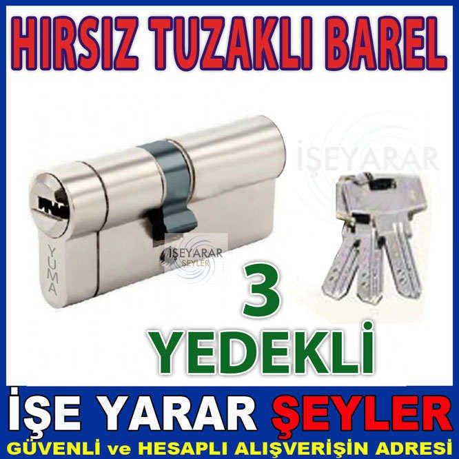 YUMA HIRSIZLIĞA KARŞI GÜVENLİ BİLYALI TUZAKLI 68mm BAREL KİLİT PİRİNÇ GÖVDELİ 3 YEDEK ANAHTARLI