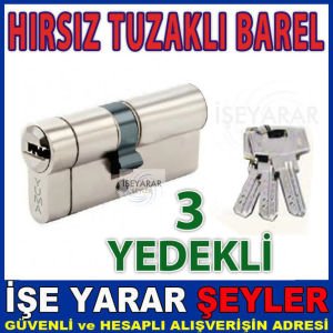 YUMA HIRSIZLIĞA KARŞI GÜVENLİ BİLYALI TUZAKLI 68mm BAREL KİLİT PİRİNÇ GÖVDELİ 3 YEDEK ANAHTARLI
