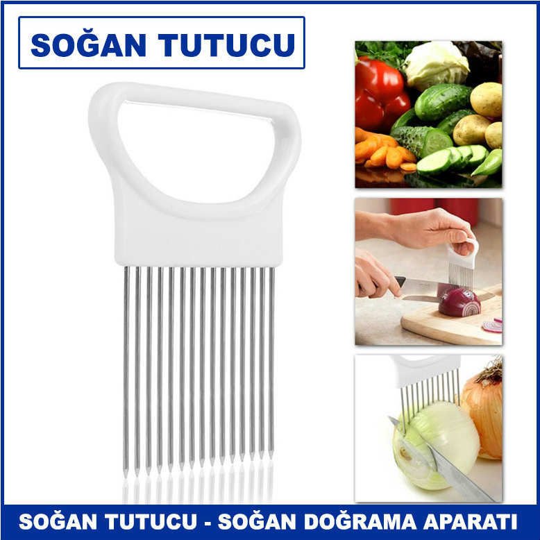 Soğan Tutucu Aparatı - Soğan Dilimleme - Pratik Mutfak Gereçleri - Onion Cutter