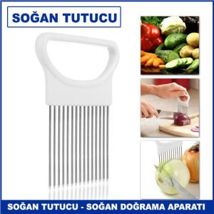 Soğan Tutucu Aparatı - Soğan Dilimleme - Pratik Mutfak Gereçleri - Onion Cutter