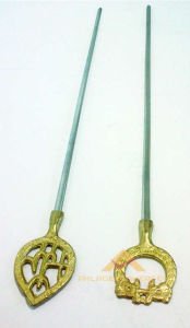 Antik pirinç başlı ömür boyu garantili paslanmaz çelik kebap şişi eniyi kalitede şiş kebaplar için