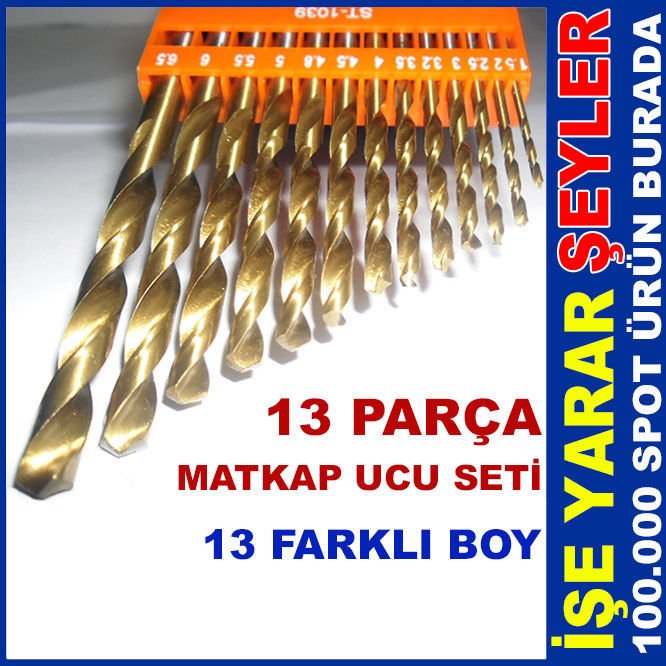 13 PARÇA FARKLI ÖLÇÜDEN OLUŞAN MATKAP UCU SETİ