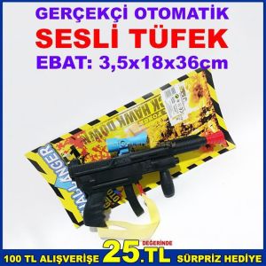GERÇEKÇİ OTOMATİK SESLİ DÜRBÜNLÜ ASKILI TÜFEK