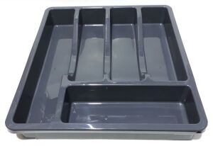 35x30x5,5 Ebatlarında Kaliteli Plastikten Büyüyen Kayar Kaşıklık Gri Renkte 5 Gözlü