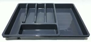 35x30x5,5 Ebatlarında Kaliteli Plastikten Büyüyen Kayar Kaşıklık Gri Renkte 5 Gözlü