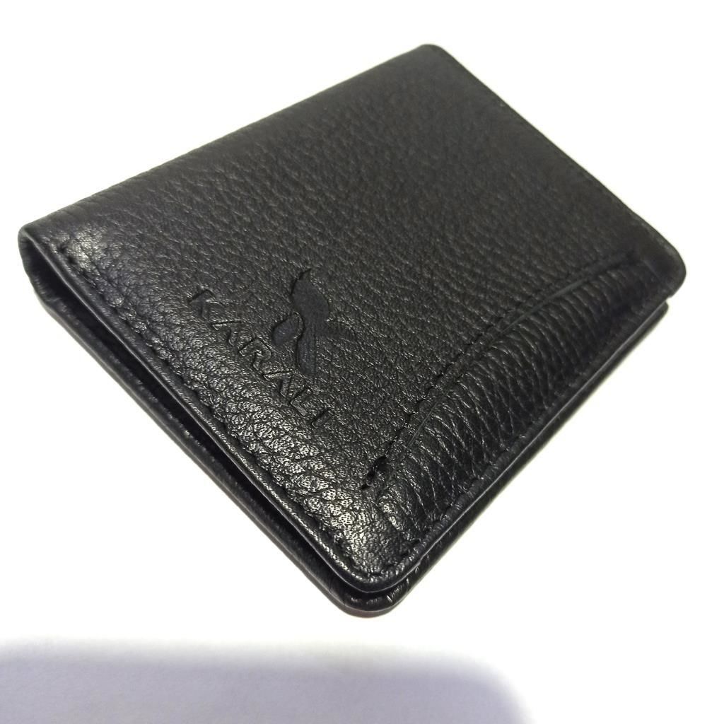 Karalı Hakiki Deri 20 Kartlık Kredi Kart Cüzdanı 10 cm  X  8 cm