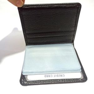 Karalı Hakiki Deri 20 Kartlık Kredi Kart Cüzdanı 10 cm  X  8 cm