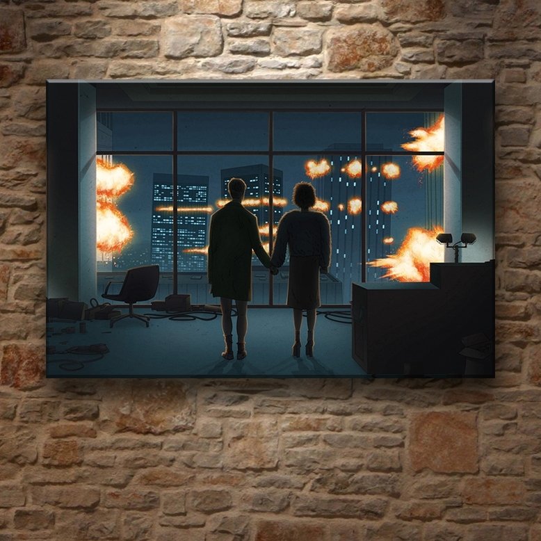 FIGHT CLUB FİNALİ 7 değişen ölçü ORİJİNAL KANVAS TABLO