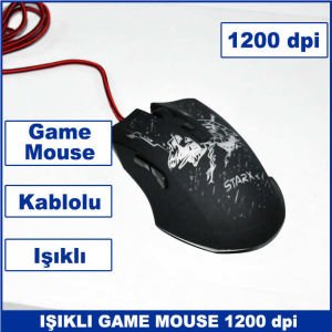 Işıklı Game Mouse 1200dpi Hassasiyet Masaüstü ve Laptop Uyumlu Usb Girişli Oyuncu Mouse