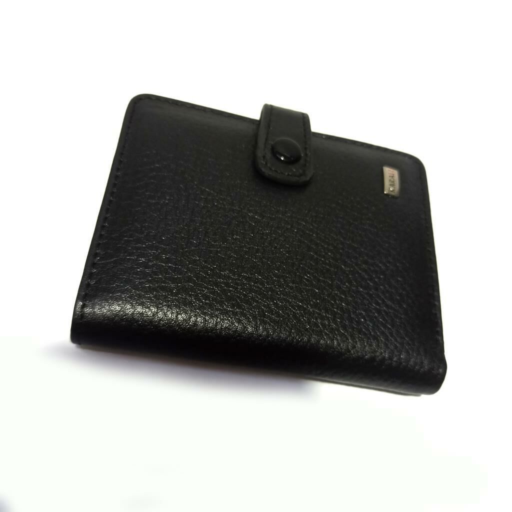 Karalı Hakiki Deri Çıtçıtlı 20 Kartlık Kredi Kart Cüzdanı 10 cm X 8 cm