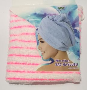 Süper Emici Microfiber Saç Kurutma Havlusu 10 Kat Daha Fazla Emiş Gücüyle %100 Mikrofiber Saç Bonesi