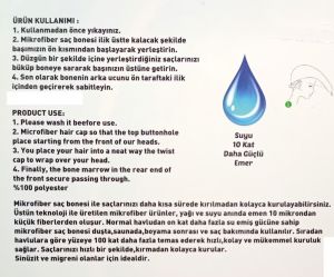 Süper Emici Microfiber Saç Kurutma Havlusu 10 Kat Daha Fazla Emiş Gücüyle %100 Mikrofiber Saç Bonesi