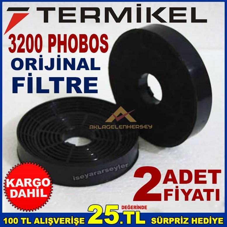 TERMİKEL 3200 PHOBOS ANKASTRE DAVLUMBAZ ASPİRATÖR KARBON FİLTRE