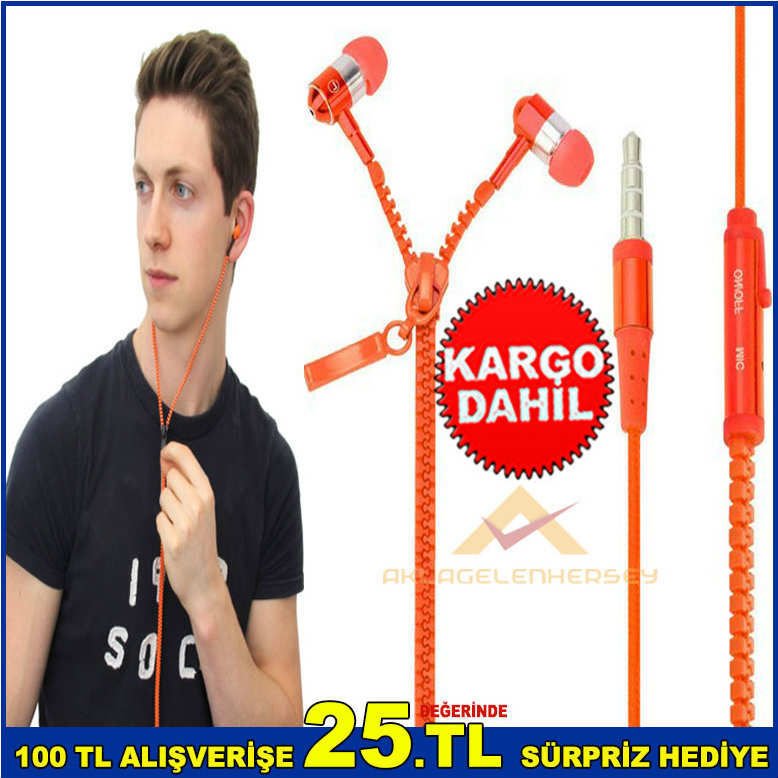 120cm KABLO UZUNLUĞU SES KISMA-SES AÇMA FERMUAR ŞEKLİNDE TURUNCU KULAKLIK-1