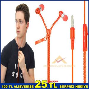120cm KABLO UZUNLUĞU SES KISMA-SES AÇMA FERMUAR ŞEKLİNDE TURUNCU KULAKLIK-1