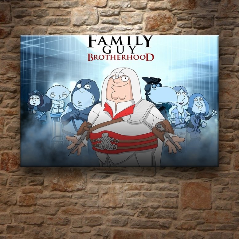 FAMILY GUY ASSASINS 7 değişen ölçü ORİJİNAL KANVAS TABLO