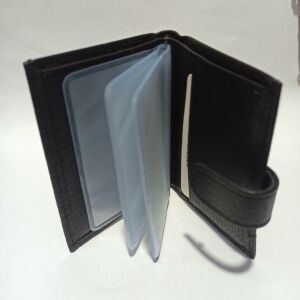 Karalı Gerçek Özel Hakiki Deri 20 Kartlık Kredi Kart Cüzdanı 10 cm X 8 cm