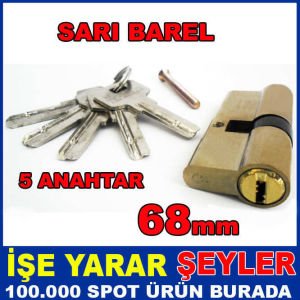 TRI-CYCLER 68MM 5 ANAHTARLI SARI BAREL KİLİT