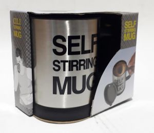 12x9cm Tek Tuşla Kendi Kendine Karıştırma Özelliğine Sahip Kupa Siyah Kulplu ve Kapaklı Kupa