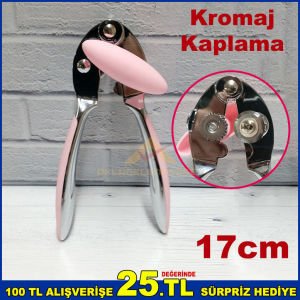 17cm Çelik Kromaj Kaplama Çevirmeli Konserve Kapağı Açacağı Sağlam Çelik Bıcaklı Konserve Açacak