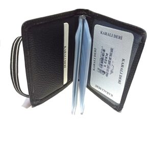 Gerçek Özel Hakiki Deri Lastikli 20 Kartlık Kredi Kart Cüzdanı 10 cm X 8 cm