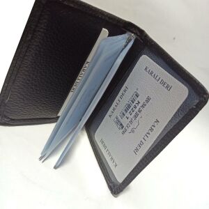 Gerçek Özel Hakiki Deri Lastikli 20 Kartlık Kredi Kart Cüzdanı 10 cm X 8 cm