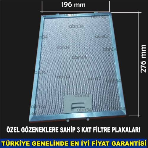 Alüminyum Davlumbaz Filtresi 196x276mm Ankastre Filtresi 19,5x27cm Alüminyum Kartuş Filtre