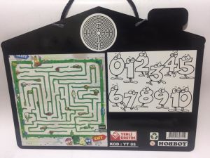 38x29cm Çocukların Eğlenebileceği Çift Taraflı Asıla Bilen Yazı Tahtası