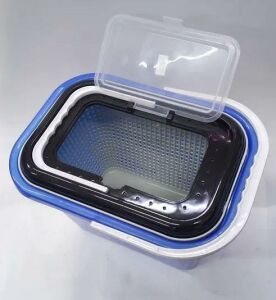 Büyük Balıkçı Kovası 35x25 Çıkabilen Süzgeçli iç Yapı Özel Kapak Taşıması Kolay Pratik Çanta Tip Set