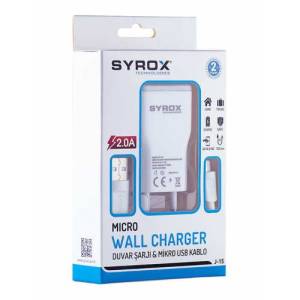 Syrox Duvar Şarjı Mikro Usb Kablo 2 Amper 1 Metre J15