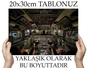 UÇAK KOKPİTİ 6 değişen ölçü ORİJİNAL KANVAS TABLO