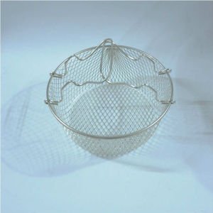 20cm Çapında 8,5cm Derinliğinde Çift Kulplu Galvaniz Kaplama Fritöz Sepeti - Tencere İçi Süzgeç