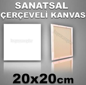 AHŞAP ÇERÇEVELİ BOŞ RESİM TUVALİ HAZIRTUAL 20x20