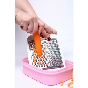 21x17x5 cm Paslanmaz Çelik 2 Ölçülü Özel Saklama Kaplı Hazneli Rende