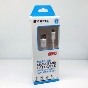Syrox 2 Amper Micro Usb Hızlı Şarj Cihaz Kablosu Data Kablo c70