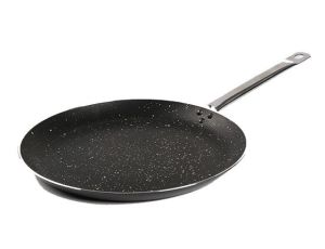 24cm Yanmaz, Yapışmaz Granit Kaplama Tabansız Krep Tavası Yumurta Ve Omlet Isınmaz Metal Saplı