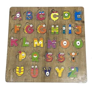 Çocuklara Harfleri Öğreten Çift Taraflı Ahşap Puzzle-Arka Yüzü Gü