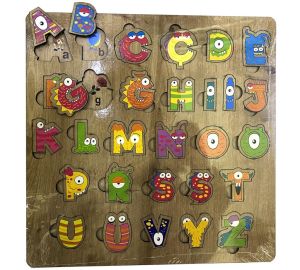 Çocuklara Harfleri Öğreten Çift Taraflı Ahşap Puzzle-Arka Yüzü Gü