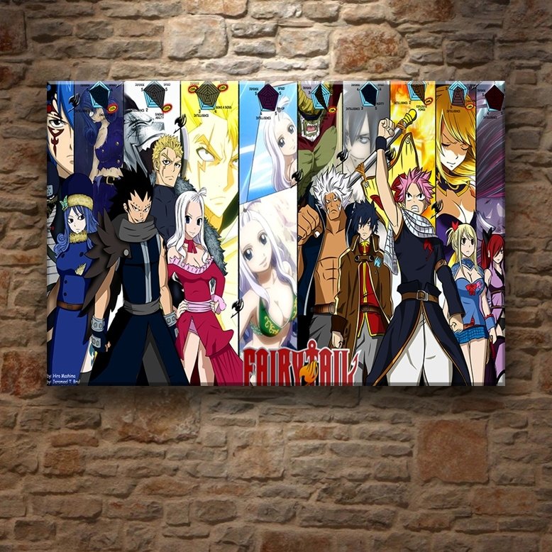 FAIRY TAIL GRAFİKLER 7 değişen ölçü ORİJİNAL KANVAS TABLO