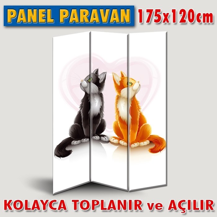 GÖRSELLİ KATLANIR PANEL BÖLME SİSTEMİ - KEDİLERİN SEVGİSİ