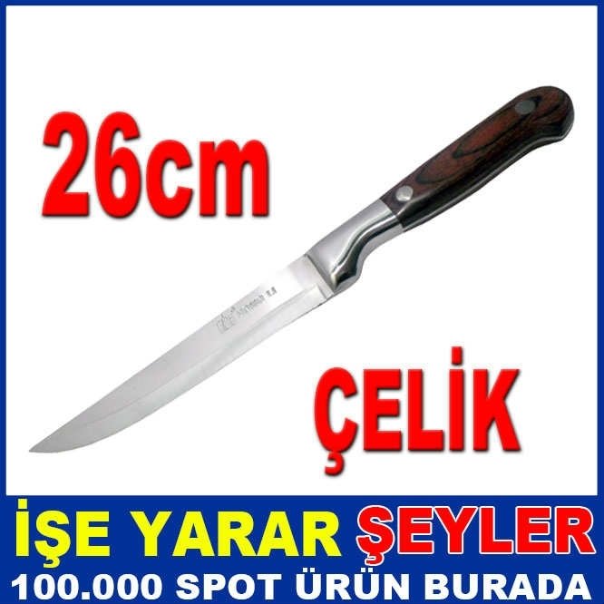 26 CM AHŞAP SAPLI PASLANMAZ ÇELİK MUTFAK BIÇAK 