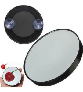 3X İki Vantuz İle Büyüteç Makyaj Ayna Yuvarlak Mini Ayna Makyaj 9 cm Çap