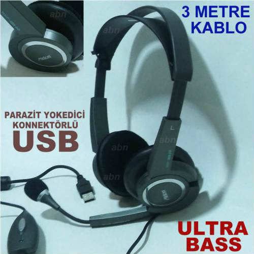 Radyocu-DJ Kulaklığı efsane kulaklık USB-60 3metre uzun Kablolu ultra Bass olağanüstü kalite net Ses