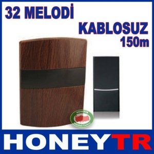 UZAKTAN KUMANDALI CEVİZ/AHŞAP LÜKS KAPI ZİLİ