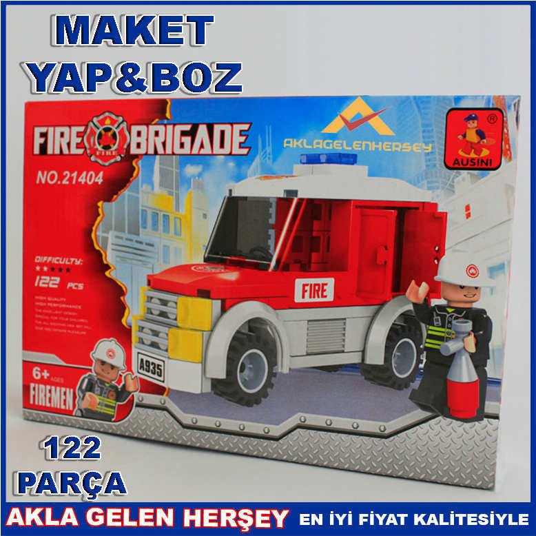 122 PARÇA MİNİK LEGODAN İTFAİYECİ VE ARAÇ SETİ