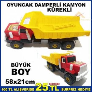 58cm Büyük Boy Kürekli Oyuncak Damperli Kamyon