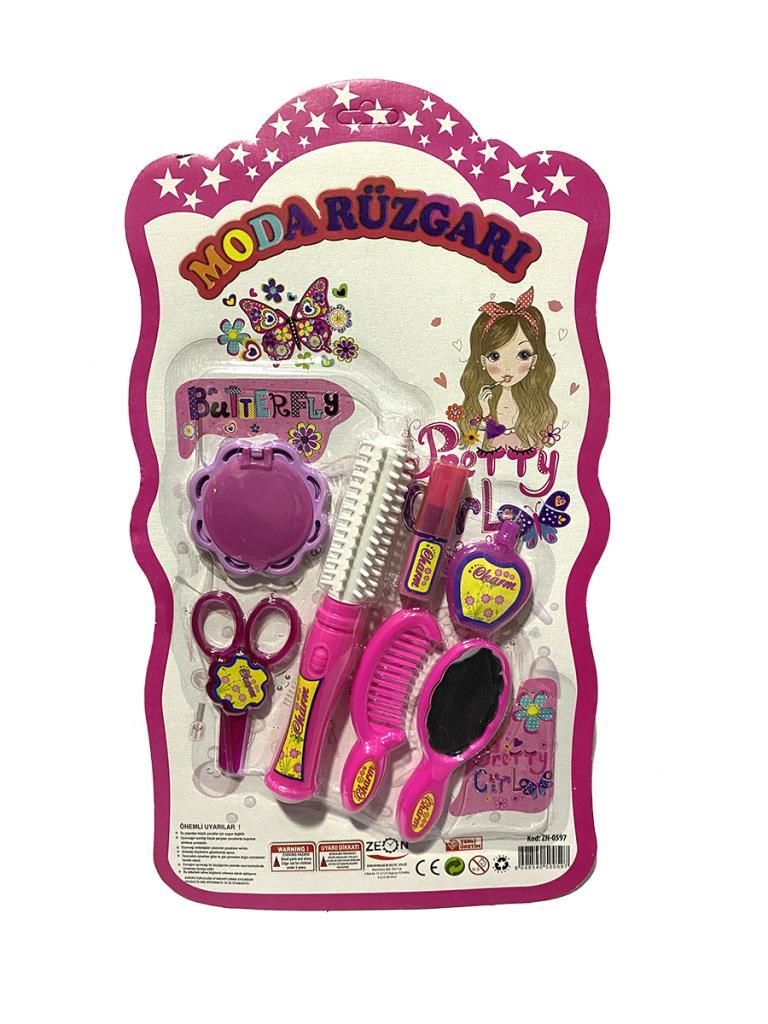 Kız Çocuklar İçin 7 Parçadan Oluşan Moda Güzellik Kuaför Seti