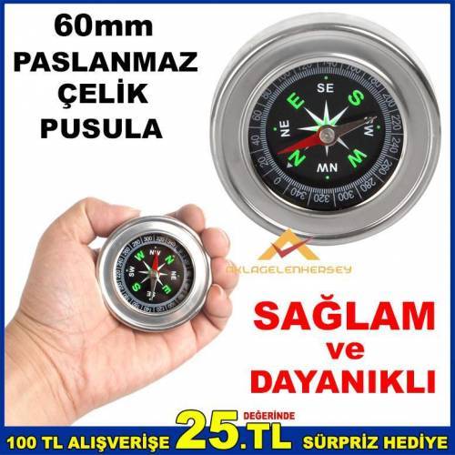 60mm Paslanmaz Çelik Sağlam Ve Dayanıklı Pusula