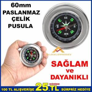60mm Paslanmaz Çelik Sağlam Ve Dayanıklı Pusula